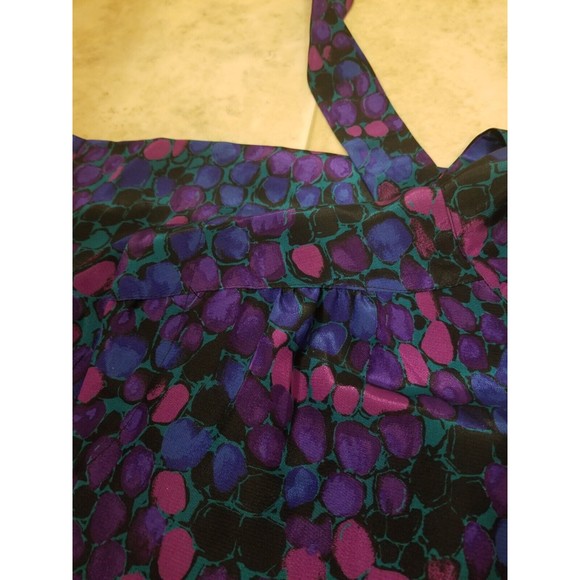 Women 16 The 1 East Custom Collection blue purple dot midi dress vintage collar - Picture 10 of 10